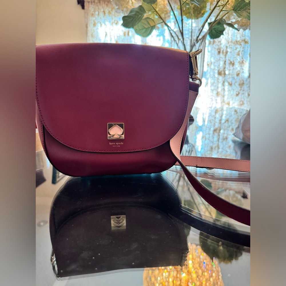 Kate Spade Doreen Bond Street Red Plum Leather Crossbody Bag